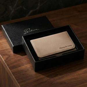 각인 PU 명함 케이스 사무실 이직 책상 직장인 남자 여자 승진 취업 퇴사 졸업