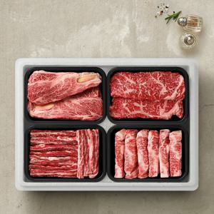 한우 1++등급 구이선물세트 5호 총 1.2kg/등심+채끝+갈비살+특수부위