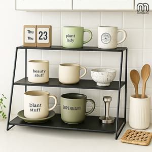 데일 블랙 주방 선반 영양제 정리대 싱크대 수납장 양념통 선반장 컵 철제 미니 진열대