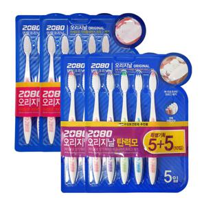 애경 2080 칫솔 미세모 10입 x2 + 탄력모 10입 x2