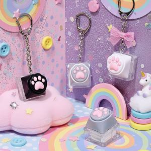 키글리 LED 냥젤리 클릭커 키보드 키링 랜덤 키캡 열쇠고리 고양이 발바닥 스위치 피젯토이