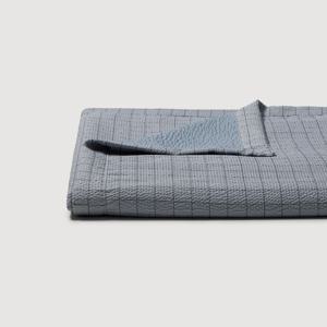 그리드 서커 겹이불_SS_블루그레이