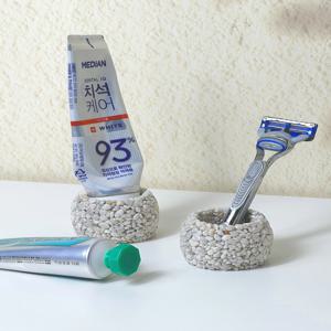 천연자갈 치약꽂이 / 면도기꽂이, 호텔 감성 핸드메이드 욕실용품