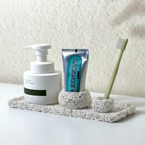 천연자갈 칫솔꽂이 세트 / 칫솔, 치약 고급스러운 욕실 세트