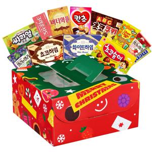 메리 크리스마스 스위트 케이크 상자 과자선물세트 그린