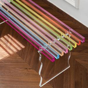 [해외] 레인보우 실로폰 아크릴 다용도 스툴 사이드테이블 3size