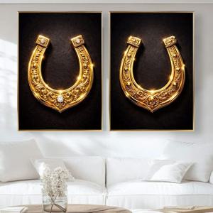 골드 다이아 편자 발굽 말 그림 액자 풍수 인테리어 포스터 집들이 개업선물