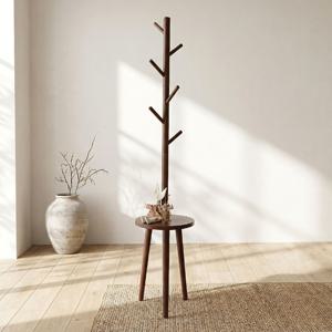 원목 스탠드 옷걸이 스툴 선반 행거