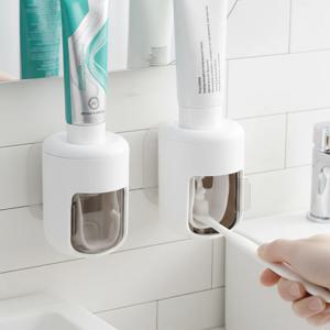 무타공 접착식 치약짜개 디스펜서 푸쉬 반자동 치약걸이