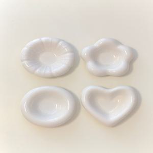 도자기 종지4종 플라워 하트 원형 찬기 간장 잼 소스볼