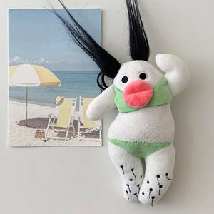 웃긴 헤어 다리털 제모안한 비키니 무 인형 키링