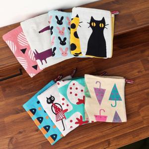 2+2 북유럽풍 고리 타올 주방 거즈 어린이집 수건 부엌 작은 케릭터