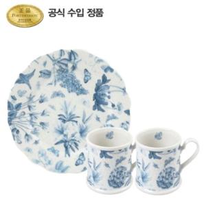 보타닉 블루 2인 티타임3p[대접시1+머그2]
