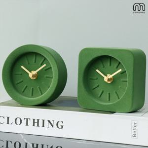 [해외] 그리너 무소음 그린 탁상시계 무선 건전지 인테리어 거실 오브제 소품 / 2type
