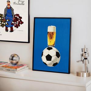 시원한 맥주 포스터 빈티지 여름 그림 액자 - 축구엔 맥주