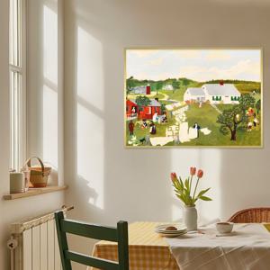 그랜마 모지스 봄 풍경화 포스터 빈티지 그림 액자 - 워시데이