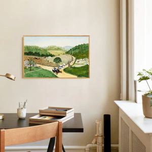 그랜마 모지스 봄 풍경화 포스터 빈티지 그림 액자 - 올드 오토모빌