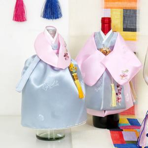 인테리어 한복 미니어처 꽃선비 세트 와인 술병커버