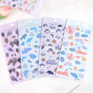 해양 동물 펠트 스티커 바다 고래 수달 귀여운 캐릭터 다꾸스티커