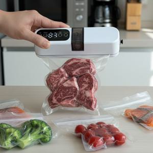 초강력 미니 가정용 진공포장기 무선 원터치 수비드 음식 식품 밀봉 압축기 진공팩 10매증정