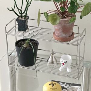 와이어 스텐 2단 선반 식물선반 화분진열대 욕실 정리선반