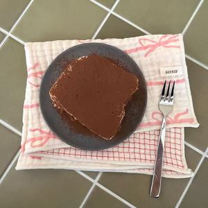 핑크리본 라인 거즈 면 키친크로스 테이블매트 행주 패브릭