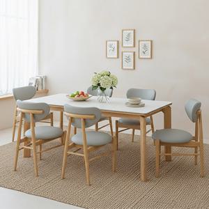 세라믹 원목프레임 6인식탁식탁+의자6개 TR6007R