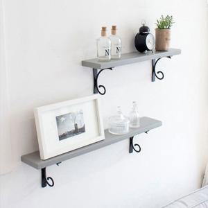 폴라 우드 그레이 벽선반 2sizes 빈티지 앤틱 도장가구