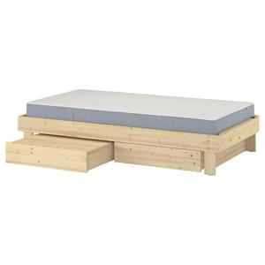 글람베리에트+베스테뢰위 수납침대+매트리스 90x200cm (단단함)