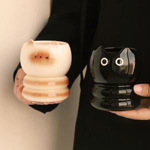 고양이 도자기 양치컵 290ml (2종 택1)