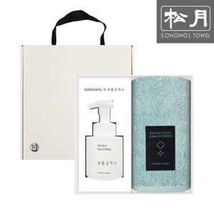 블랙라벨 200g 항균 세면타올 1매 + 생활공작소 핸드워시250ml 선물세트 답례품