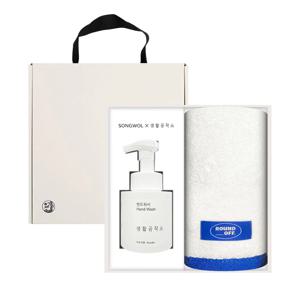 라운드오프 180g 세면타올 1매 + 생활공작소 핸드워시250ml 선물세트 답례품
