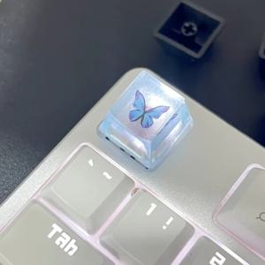 푸른 나비 포인트키캡 반투명 고급 커스텀 기계식 키보드 전용 PBT Keycap