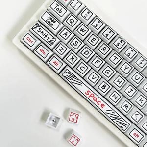 낙서 손글씨 키캡 XDA PBT 염료승화 (125key) 기계식 키보드 한글/영문 각인