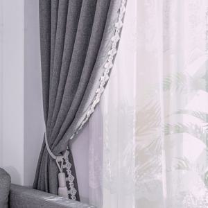 맞춤제작 모던 데이 레이스 암막커튼(차콜그레이)
