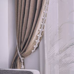 맞춤제작 모던 데이 레이스 암막커튼(브라운)