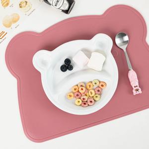 롬에이 리틀베어 실리콘 매트 유아 이유식 식기 테이블 식탁매트