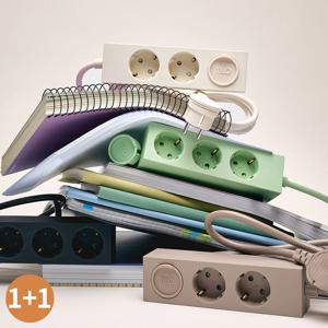 1+1 TILO 납작 멀티탭 4colors (3구, 2M, 안전커버3p 증정)