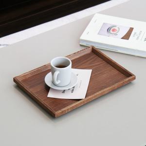국내제작 미니 논슬립 직사각 우드 트레이 원목쟁반 2컬러