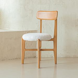 [리퍼] 오아르 린 원목 부클레 패브릭 의자