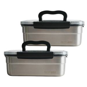 올품락 포스코 STS304 에코 스텐밀폐용기 핸디 1호 2.4L x 2개