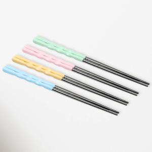 파스텔 컬러 스텐 진공젓가락 23cm 가벼운 스테인리스 한식 젓가락 저분 세트