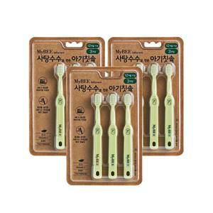 1+1+1 사탕수수로 만든 아기칫솔(3개입)(12개월이상)x3개