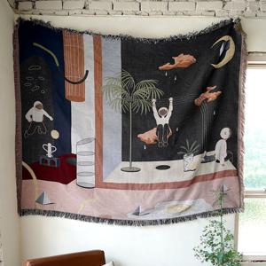 힐링하는 우주인 소파커버/러그/블랭킷