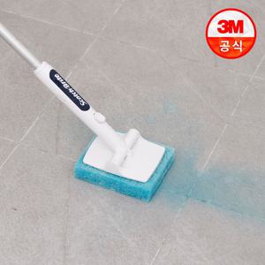 욕실청소 수세미 올인원 크린스틱 흠집방지 롱핸들+리필 세트