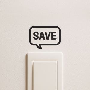 쁘띠 말풍선 save 절약 스위치 스티커