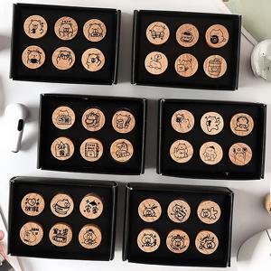 동물 미니 우드 스탬프 캐릭터 고양이 카피바라 다이어리 원목도장 다꾸