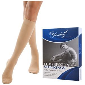 유레그 의료용 압박스타킹 1331 살색무릎형 혈액순환 도움 압박복