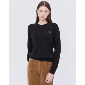 헤지스레이디스 [24FW] [클리어런스][스테디셀러][울] 블랙 라운드넥 스웨터 WSSW4DU01BK