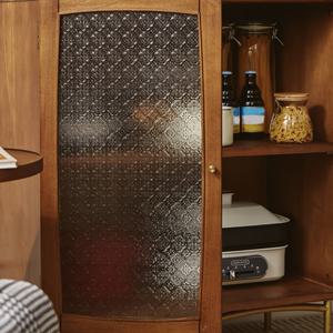 TEMU 1PC 서리로 덥은 복고풍 기하학적 창 필름 장식 개인 정보 보호 유리 충돌 방지 창 필름, 단열, 정전기 흡착, 반투명 음영, 태양 보호 창 데칼 홈 장식에 적합 욕실 문 장식